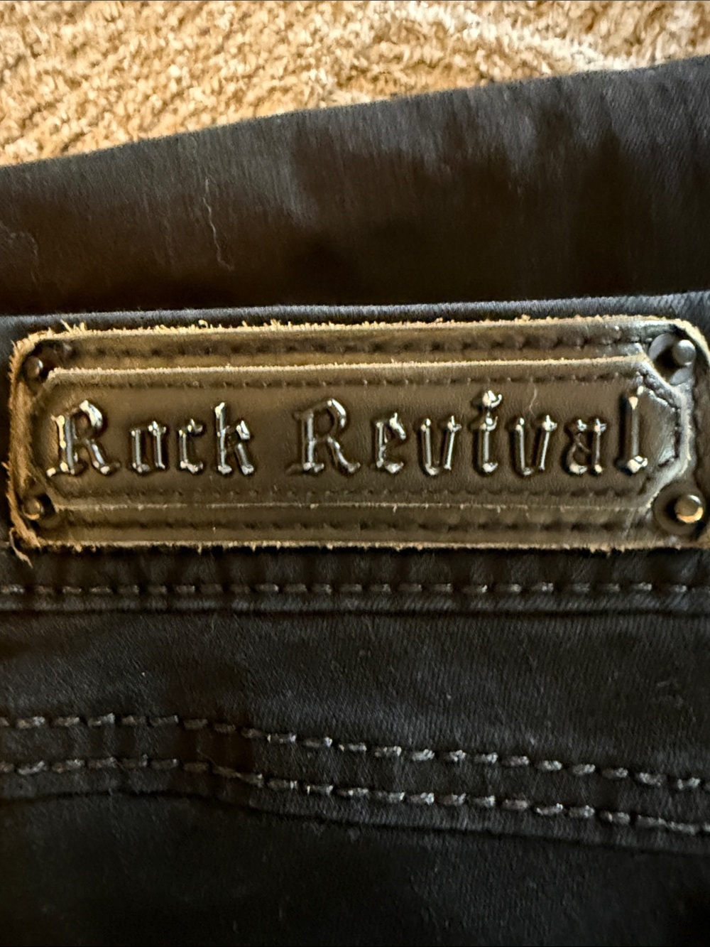 Rock Revival Black Embellished Pocket Jeans with Stud Accents - Picture 9 of 9